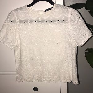 BRAND NEW! Brandy Melville ivory eyelet shirt